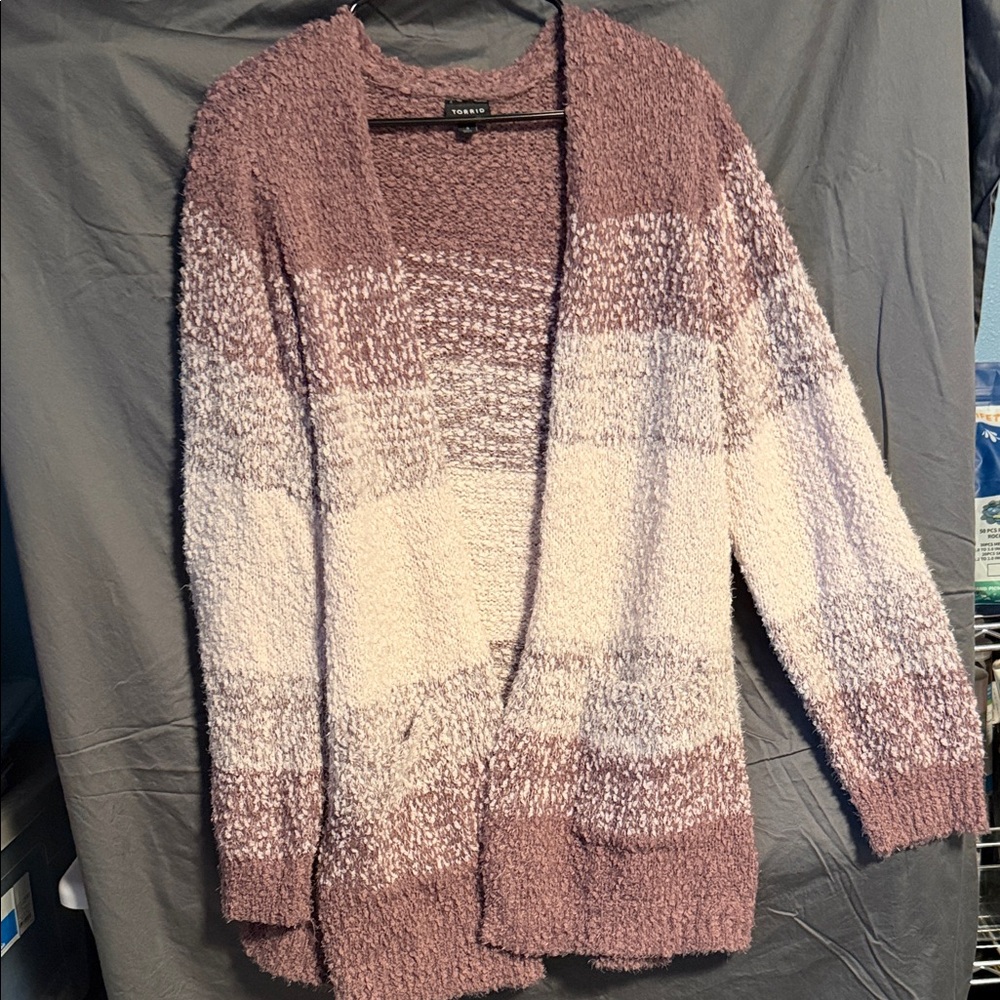 Torrid Women's Cardigan in Pink and White
